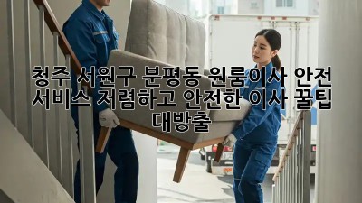 청주 서원구 분평동 원룸이사 안전 서비스: 저렴하고 안전한 이사, 꿀팁 대방출! ✨